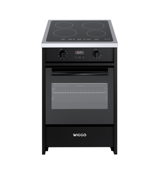 Wiggo WIO-E621A(BX) - Freestanding - Induction - Oven - 60cm - Zwart Inox