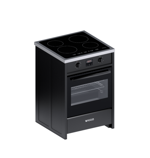 Wiggo WIO-E621A(BX) - Freestanding - Induction - Oven - 60cm - Zwart Inox