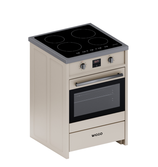 Wiggo WIO-E621A(CX) - Freestanding - Induction - Oven - 60cm - Cream Inox