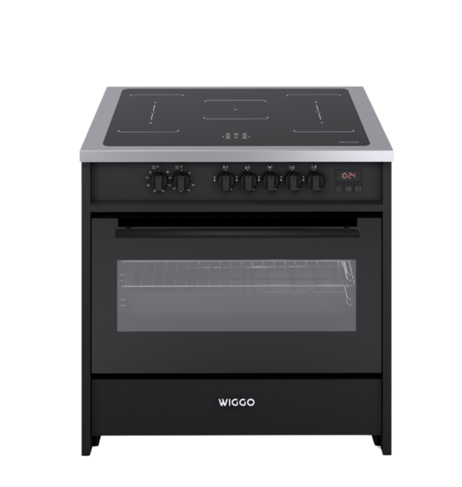 Wiggo WIO-E921A(BX) - Freestanding - Induction - Oven - 90cm - Zwart Inox