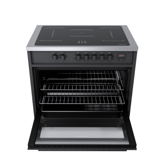 Wiggo WIO-E921A(BX) - Freestanding - Induction - Oven - 90cm - Zwart Inox