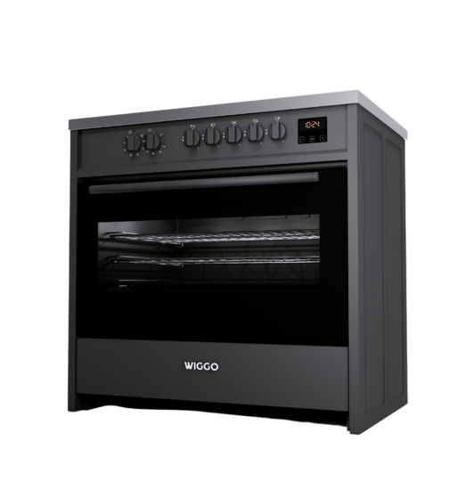 Wiggo WIO-E921A(BX) - Freestanding - Induction - Oven - 90cm - Zwart Inox