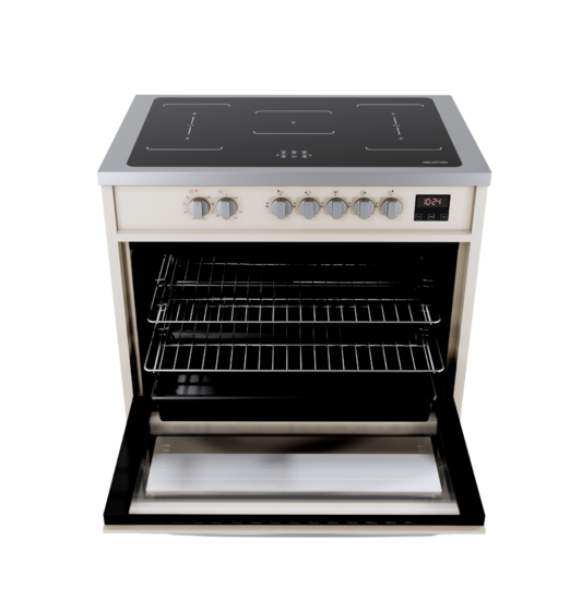 Wiggo WIO-E921A(CX) - Freestanding - Induction - Oven - 90cm - Cream Inox