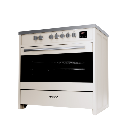 Wiggo WIO-E921A(CX) - Freestanding - Induction - Oven - 90cm - Cream Inox