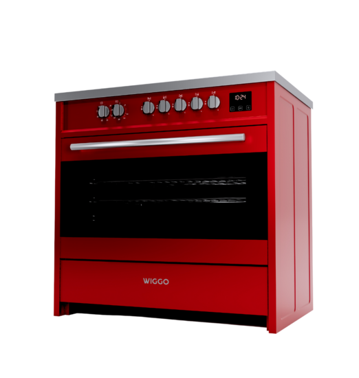 Wiggo WIO-E921A(RX) - Freestanding - Induction - Oven - 90cm - Red Inox