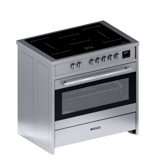 Wiggo WIO-E921A(XX) - Freestanding - Induction - Oven - 90cm - Inox